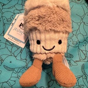 Jellycat Coffee-To-Go Plush Bag Charm, NWT, Collectible with dustbag